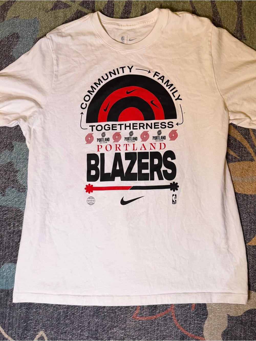 Nike Blazers XL Community Family Togetherness Tee Shirt White
